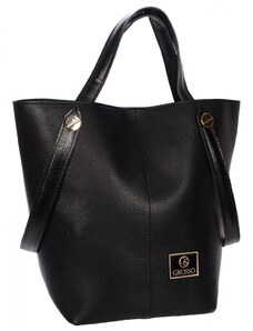 Barebag Černá shopper dámská kabelka S683 GROSSO