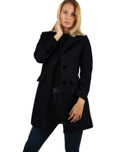 Glara Dámský klasický jednobarevný kabát