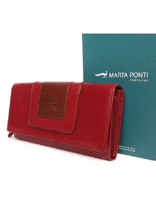 Luxusní vínovo-hnědá kožená peněženka Marta Ponti no. B530