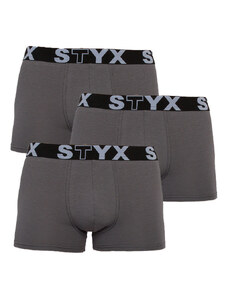 3PACK pánské boxerky Styx sportovní guma nadrozměr tmavě šedé (R10636363) 4