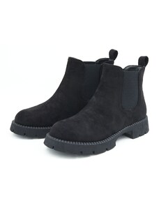 ideal shoes Kotníkové boty dámské semišové černé Freya