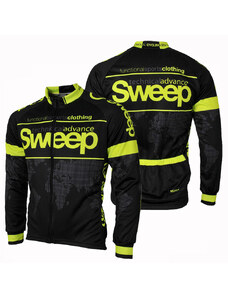 SWEEP Cyklistický dres s dlouhým rukávem CLASIC CYKLO D015 - černá / citronová