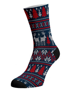 Walkee vánoční ponožky - Sobi Barva: Modrá, Velikost: 37-41