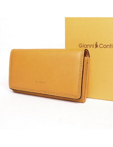 Luxusní hořčicová kožená peněženka Gianni Conti no. 588373