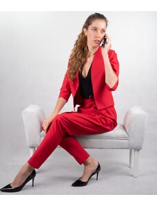 Anna Kastl Kalhoty Elegant Red TALL