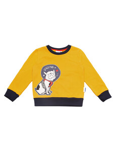 Winkiki Kids Wear Chlapecká mikina Space Pug - žlutá