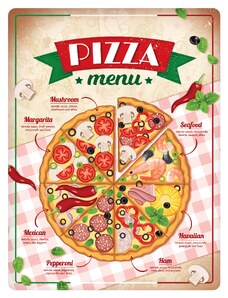 NOSTALGIC-ART Retro cedule plech CZ 300x400 Pizza menu