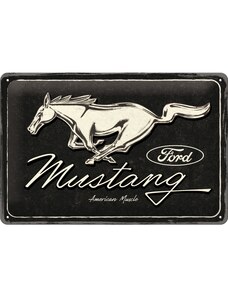 NOSTALGIC-ART Retro cedule plech 200x300 Ford Mustang (Horse Logo Black)