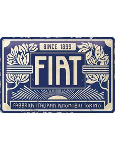 Nostalgic Art Plechová cedule Fiat Since 1899 Modré logo 30 cm x 20 cm