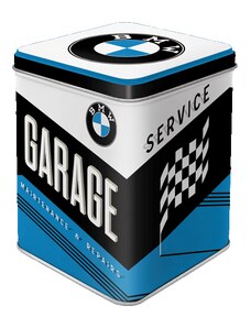 NOSTALGIC-ART Retro dóza na čaj plechová BMW Garage