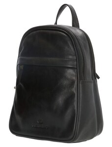 MicMacBags Černý prémiový kožený batoh „Fashionstar“