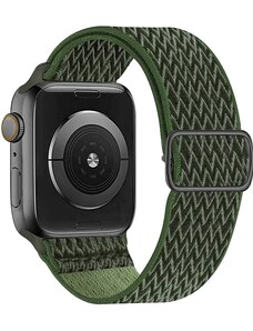 Crested Elastický navlékací řemínek pro Apple Watch 38, 40 a 41 mm s přezkou 3D khaki