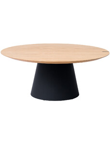 Dubový konferenční stolek Marco Barotti 90 cm s matnou černou podnoží