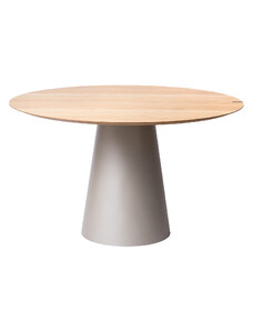 Dubový jídelní stůl Marco Barotti 130 cm s matnou stříbrnou podnoží