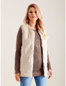 Wool Fashion Italia Nadýchaná dámská kožešinová vesta
