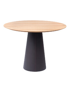 Dubový jídelní stůl Marco Barotti 110 cm s koženou podnoží