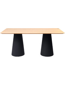 Dubový jídelní stůl Marco Barotti 180 x 90 cm s matnou černou podnoží