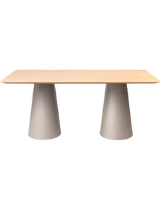 Dubový jídelní stůl Marco Barotti 180 x 90 cm s matnou stříbrnou podnoží