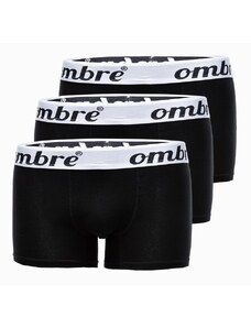 Ombre Clothing Černé pánské bavlněné boxerky U159 (3 ks)