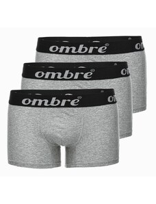 Ombre Clothing Šedé pánské bavlněné boxerky U159 (3 ks)