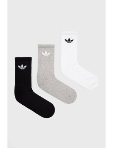 Ponožky adidas Originals (3-pack) bílá barva, HC9548-WHT/MGREY