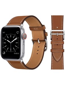 Crested Kožený řemínek pro Apple Watch 38, 40 a 41 mm s dvojitou ocelovou přezkou hnědý