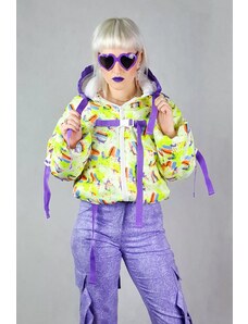 PRINCESS TIRAMISU zimní bunda pestrobarevná pouffer neon