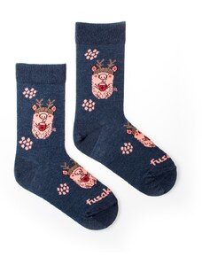 Fusakle Dětské ponožky Prasátko v zimě