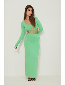 NA-KD Trend Keyhole Jersey Maxi Skirt