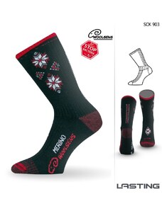 Lasting merino lyžařské ponožky SCK černé