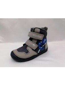 D.D.STEP Dětské blikající kožené zimní boty 09-07118