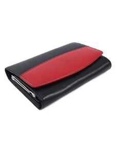 Černočervená dámská kožená rámová peněženka Khloen