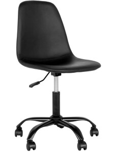 Nordic Living Černá koženková konferenční židle Raya