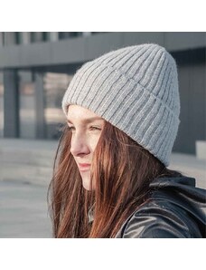 BRAASI INDUSTRY Světle šedá čepice Lambswool Beanie