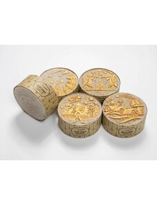 SAVON DE LISOLEIL luxusní VÁNOČNÍ tuhé mýdlo Solný Kámen se Skořicí, Mandarinkou a Vanilkovým Pudrem, 135g