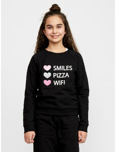 Winkiki Kids Wear Dívčí mikina Smiles - černá