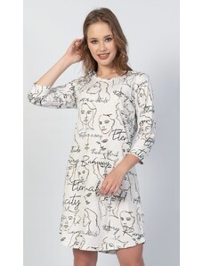 Vienetta Dámská noční košile s tříčtvrtečním rukávem Charm - světle šedá
