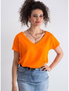 Fashionhunters Emory fluo oranžové tričko