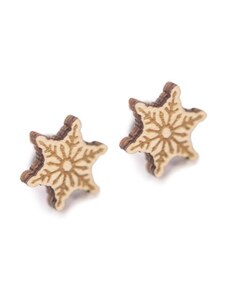 BeWooden Vánoční náušnice Snowflake earrings