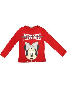 DISNEY ČERVENÉ TŘPYTIVÉ TRIČKO MINNIE S DLOUHÝM RUKÁVEM Červená