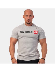 NEBBIA - Pánské fitness tričko Red "N" 292 (light grey)