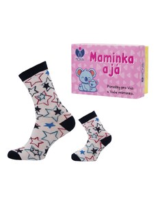 NOVIA Kojenecké a dospělé ponožky v dárkové krabičce - máma + dítě