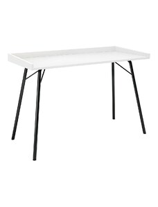 Bílý dřevěný pracovní stůl Woodman Rayburn s kovovou podnoží 115 x 52 cm
