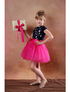 ADELO Tutu sukně tylová dětská - tmavě růžová - délka 35 cm a 50 cm