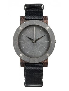 Dřevěné dámské hodinky PLANTWEAR MINI Raw Serie - Double Stone - Eben