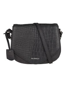 Dámská kožená crossbody kabelka Burkely Croco Cody Crossover L černá