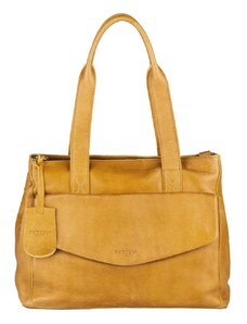 Kožená dámská kabelka Handbag M Burkely žlutá