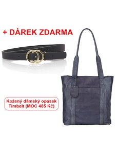 Dámská kožená taška Burkely Just Jackie Shopper modrý + DÁREK