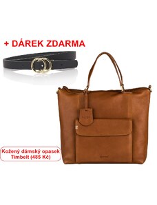 Kožená dámská kabelka Burkely Hobo Shopper hnědá 4614726 + DÁREK