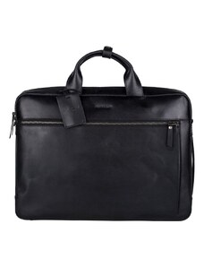 Kožená taška na notebook černá s powerbankou Burkely 4-WAY Workbag